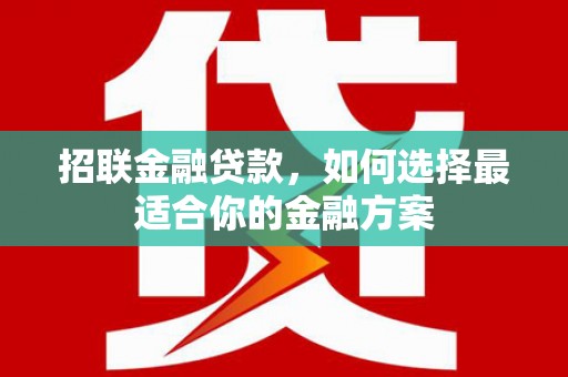 雅江招联金融贷款，如何选择最适合你的金融方案