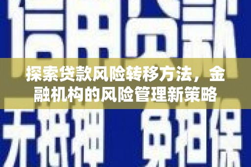 雅江探索贷款风险转移方法，金融机构的风险管理新策略