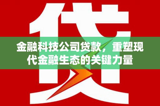 雅江金融科技公司贷款，重塑现代金融生态的关键力量