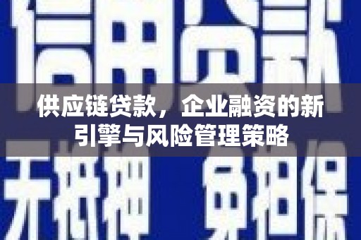 雅江供应链贷款，企业融资的新引擎与风险管理策略
