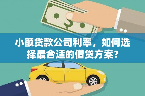 雅江小额贷款公司利率，如何选择最合适的借贷方案？