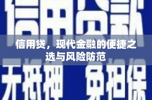 雅江信用贷，现代金融的便捷之选与风险防范