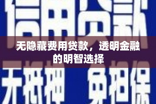 雅江无隐藏费用贷款，透明金融的明智选择