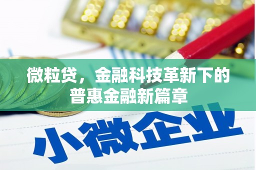 雅江微粒贷，金融科技革新下的普惠金融新篇章