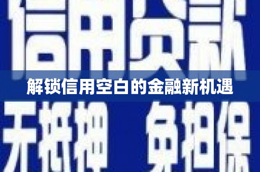 雅江解锁信用空白的金融新机遇