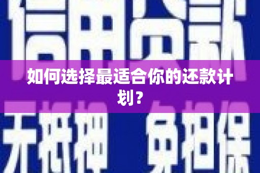 雅江如何选择最适合你的还款计划？